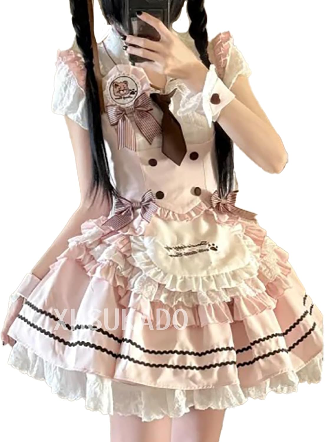 Amazon.co.jp: [XHSUKADO] メイド服 上下セット 3点
